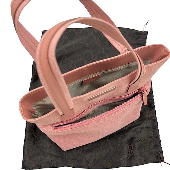 GUCCI Pink Canvas & Leather Mini Hand Bag - Picture 7 of 12